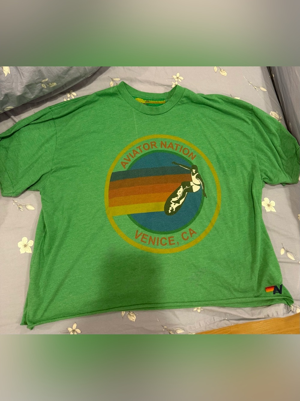 Aviator Nation women’s Green Surf Logo Tee